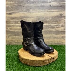 Frye Women - Size 6.5B - Black Martina Engineer Moto Boots Style 76920